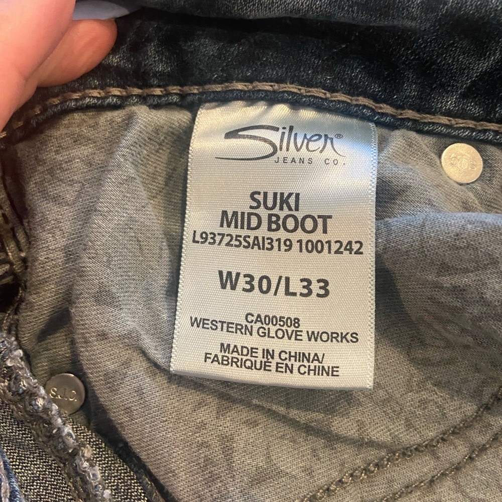 Silver, SUKI, boot cut jeans, size 31